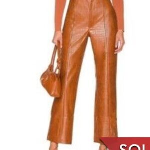 Bardot Vegan Leather Croc Embossed Pant US Size 6